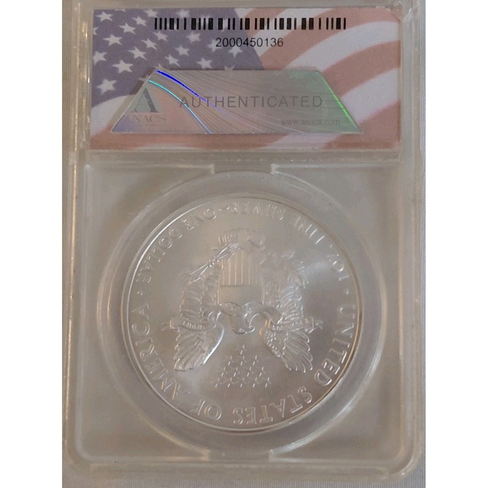 2010 American Silver Eagle Dollar 1 oz Silver ANACS MS70 Perfect Grade - Picture 6 of 6